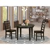 HomeStock 3-Piece Cappuccino Finish Solid Wood Top Dining Table Set - 2 of 4