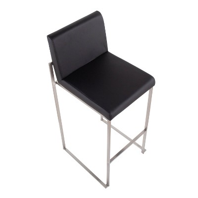 Adjustable Gold Steel and White Faux Leather Bar Stool