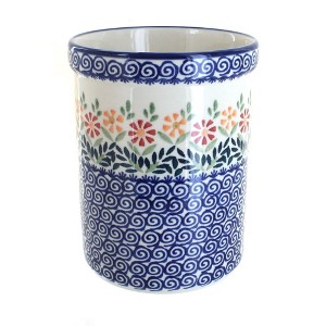 Blue Rose Polish Pottery P082 Manufaktura Utensil Jar - 1 of 2