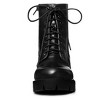 Allegra K Women's Lace Up Decor Platform Chunky Heel Combat Boots - 3 of 4
