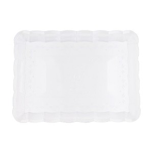 Smarty Had A Party 9" x 13" Clear Rectangular with Groove Rim Plastic Serving Trays (24 Trays) - 1 of 2