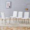 Set Of 4 PU Leather Upholstered Dining Chairs,Accent Chair With Metal Legs,Modern Armless Side Chairs For Kitchen or Dining Room-Coolbibila - 2 of 4