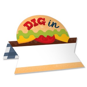 Big Dot of Happiness Fire Up the Grill - Summer BBQ Picnic Party Tent Buffet Card - Table Setting Name Place Cards - Set of 24 - 1 of 4
