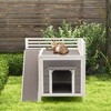 Tangkula Outdoor Feral Cat House Wooden Kitty Shelter with Balcony & Slide - 4 of 4