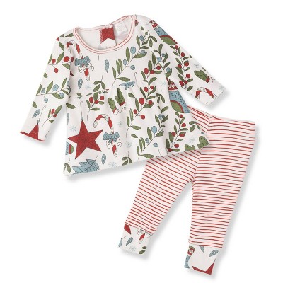 Baby Girls Jolly Holly" Christmas 2 Piece Set Top Legging - Tesa Babe