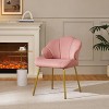 Yaheetech Velvet Accent Chair with Golden Metal Legs - image 2 of 4