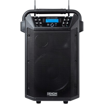 denon audio commander professional mobile pa system with two wireless microphones