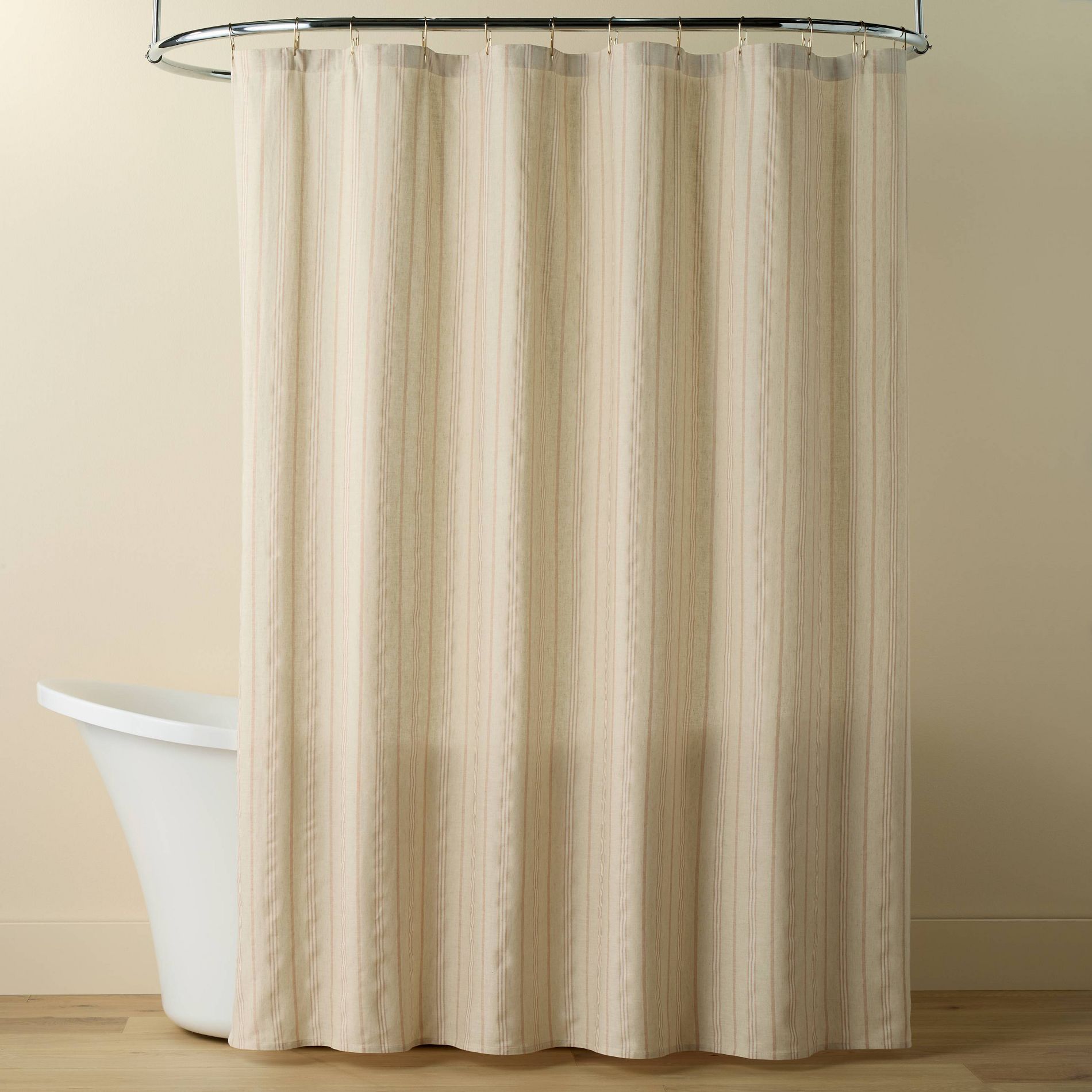 Vertical Stripe Shower Curtain Beige/Blush - Hearth & Hand™ with Magnolia