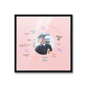 PosterPalooza | Autograph Black Wood Frame with Circle Pink Mat, Full-Color Pen Set - 3 Sizes for Events - 1 of 4