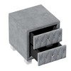 JUJABU Elegant Tufted Velvet Nightstand with 2 Drawers and Crystal Handles - 4 of 4