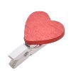 50 PCS Mini Red Heart Love Wooden Photo Paper Peg Pin Clothespin Craft Postcard Clips - 3 of 4