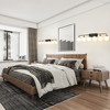 POWLIG 45.28-in 6-Light Black&Gold Bathroom Light Fixtures Over Mirror Vanity Lighting with Milk White Glass Globe Shades - 3 of 4