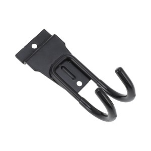 Unique Bargains Garage Storage Hooks Large Round Channel Plate Hook Black 1 Pc - 1 of 4