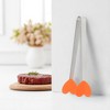 Unique Bargains Pcs Food Tongs Heart-Shaped Ice & Food Tongs Dishwasher Safe Stainless Steel Silicone 5 Inch 1 Pcs - 2 of 3