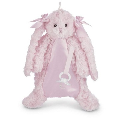 Image of Bearington Baby Cottontail Pacifier Pet, Pink Bunny Plush Stuffed Animal Lovie and Paci Holder, 15"