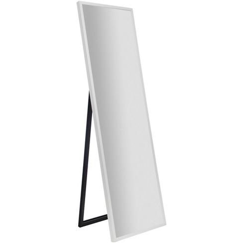 16 X57 Framed Floor Free Standing Mirror With Easel White Gallery Solutions