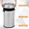 17 Gallon/65 Liter Trash Can, Stainless Steel Rubbish Bin, Commercial Grade Waste Container, Round Garbage Can for Outdoor, Home Office, Restaurant - 3 of 4