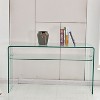 Lirago Tempered Clear Glass Console Table-Rounded Edge Sofa Table for Living Room Office & Home Office 13.7"D * 43.3"L * 29.5"H - 2 of 4