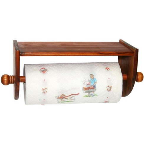 Early American-Vertical mount wood paper towel holder
