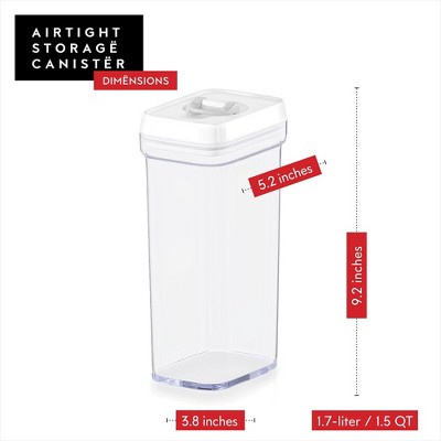 Clear Plastic Airtight Food Storage Containers Set with White Lids