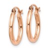 Black Bow Jewelry 2mm x 15mm 14k Rose Gold Round Tube Hoop Earrings - 2 of 4
