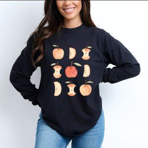 Simply Sage Market Watercolor Apple Chart shirt design Garment Dyed Long Sleeve - 1 of 4