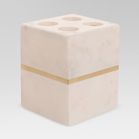 Marble Toothbrush Holder White/Gold - Project 62™