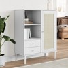 vidaXL SENJA Highboard Rattan Look White 35.4"x15.7"x44.1" Solid Wood Pine - 2 of 4