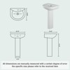Pedestal Sink 20" X 17" Bathroom Pedestal Sink Modern U-Shape Ceramic Pedestal Sink For Bathroom - 2 of 4