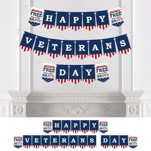 Big Dot of Happiness Happy Veterans Day - Patriotic Bunting Banner - Party Decorations - Happy Veterans Day - 1 of 4