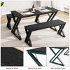 Kitchen Room Table Set with Benches, Dining Table Set for 4,Sturdy Metal Kitchen Table Set, Ideal for Kitchen, Apartment, Studio, Black - 2 of 4
