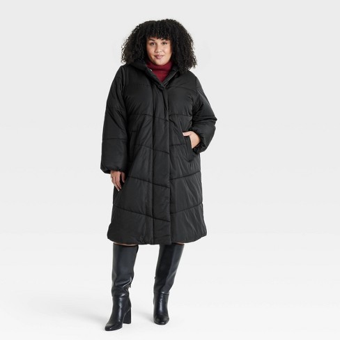 Women s Long Puffer Jacket Ava Viv Black 2x Target