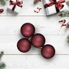 Northlight 12ct Shatterproof Matte Christmas Ball Ornament Set 4" - Burgundy - 2 of 3