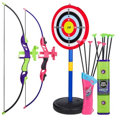 Kids Bow and Arrow Set - Outdoor Toy with Target, Safe Suction Cup Arrows - Blue