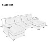 U-Shaped Chenille Sectional Sofa with Adjustable Armrest Pillows, 6-Seater Modular Couch for Living Room or Office-Maison Boucle - 3 of 4