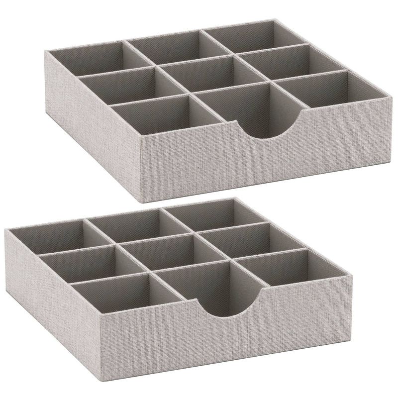 Household Essentials 9 Section Hard-Sided Drawer Organizer Silver, 1 of 10