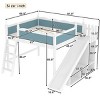 KWPZQEB Kids Loft Bed with Storage Shelves, Detachable Slide and Ladders, Wooden Kids Loft Bed with Safety Guardrail, Under-Bed Play Space - 4 of 4