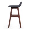 XIYUYEU Bistro Chairs, Mid-Century Modern Upholstered Low Back Barstools (Set of 2), Charcoal, Walnut Finish - 3 of 4