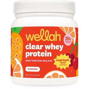 Wellah Clear Whey Protein Isolate Powder (Fruit Punch) 10 Servings