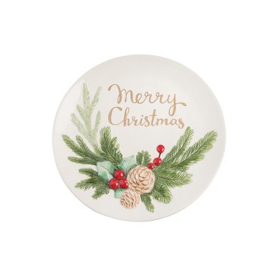 C&F Home Merry Xmas Handpainted Platter