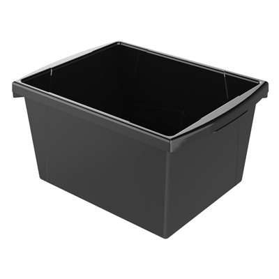 Storex Small Classroom Storage Bin, Black (Pack of 6)