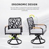 Christopher Knight Home Mirabelle Aluminum Swivel Chairs with Removable Sunbrella Cushions and Wood Armrests ( Set of 2） - 2 of 4