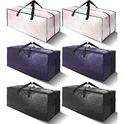 6/12pack Heavy Duty Extra Large Moving Bags W/Backpack Straps - Strong Handles & Zippers