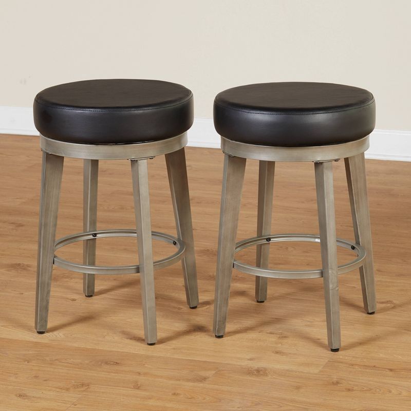 2pc Linden Swivel Counter Height Barstools - angelo:HOME, 3 of 7