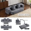 VASIP Convertible Sectional Sofa Bed,Supportive Foam, Soft Chenille, Compact for Small Spaces,Home Offices ,Black - 3 of 4