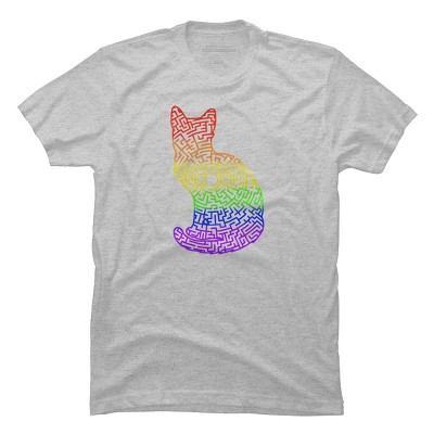 Adult Design By Humans Pride Rainbow Cat Maze By MisoKnotty T-Shirt