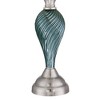 Regency Hill Arden 25" High Twist Modern Coastal Table Lamps Set of 2 Green-Blue Glass Hardback Shade Living Room Bedroom Bedside Nightstand House - 3 of 4