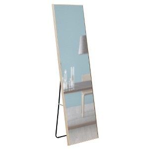 Full Length Mirror, Hanging Or Leaning Against Wall With Stand Solid Wood Frame, Floor Mirror For Living Room Dressing Room - 1 of 4