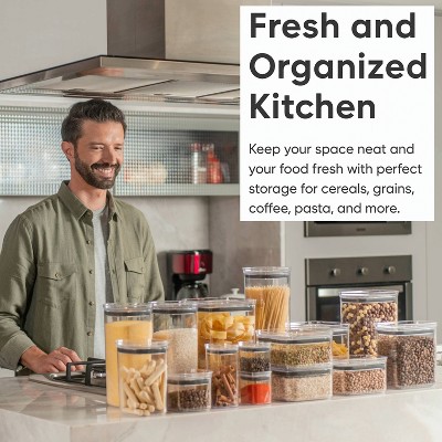 OU Airtight Food Storage Container 2.1qt, BPA Free Clear Plastic Food Storage Container with Leak Proof Lid, Stackable Kitchen Pantry Organizer — фото 3