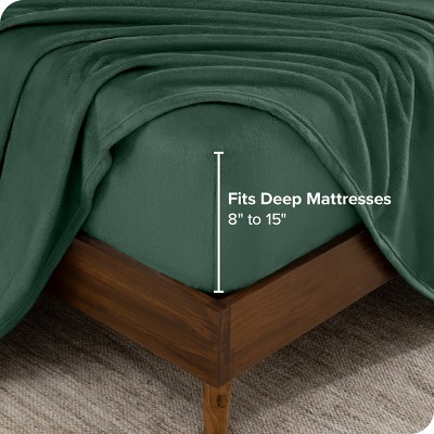 Forest Green Twin Microplush Deep Pocket Sheet Set